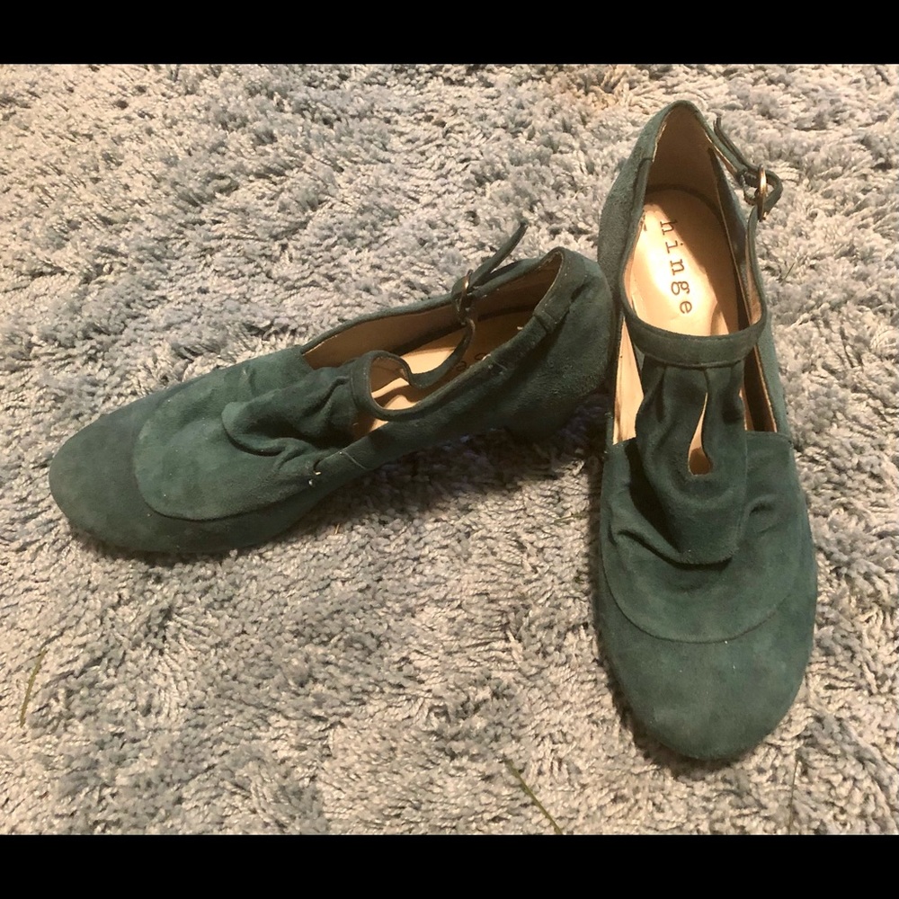 Turquoise Hinge High Heeled Shoes